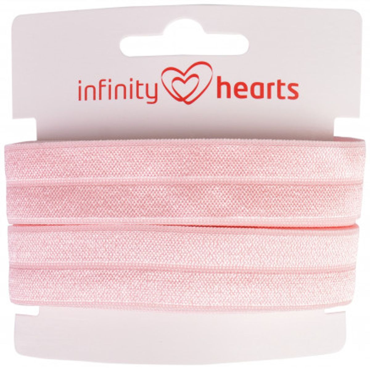 Infinity Hearts Foldeelastik 20mm 115 Lyserød - 5m