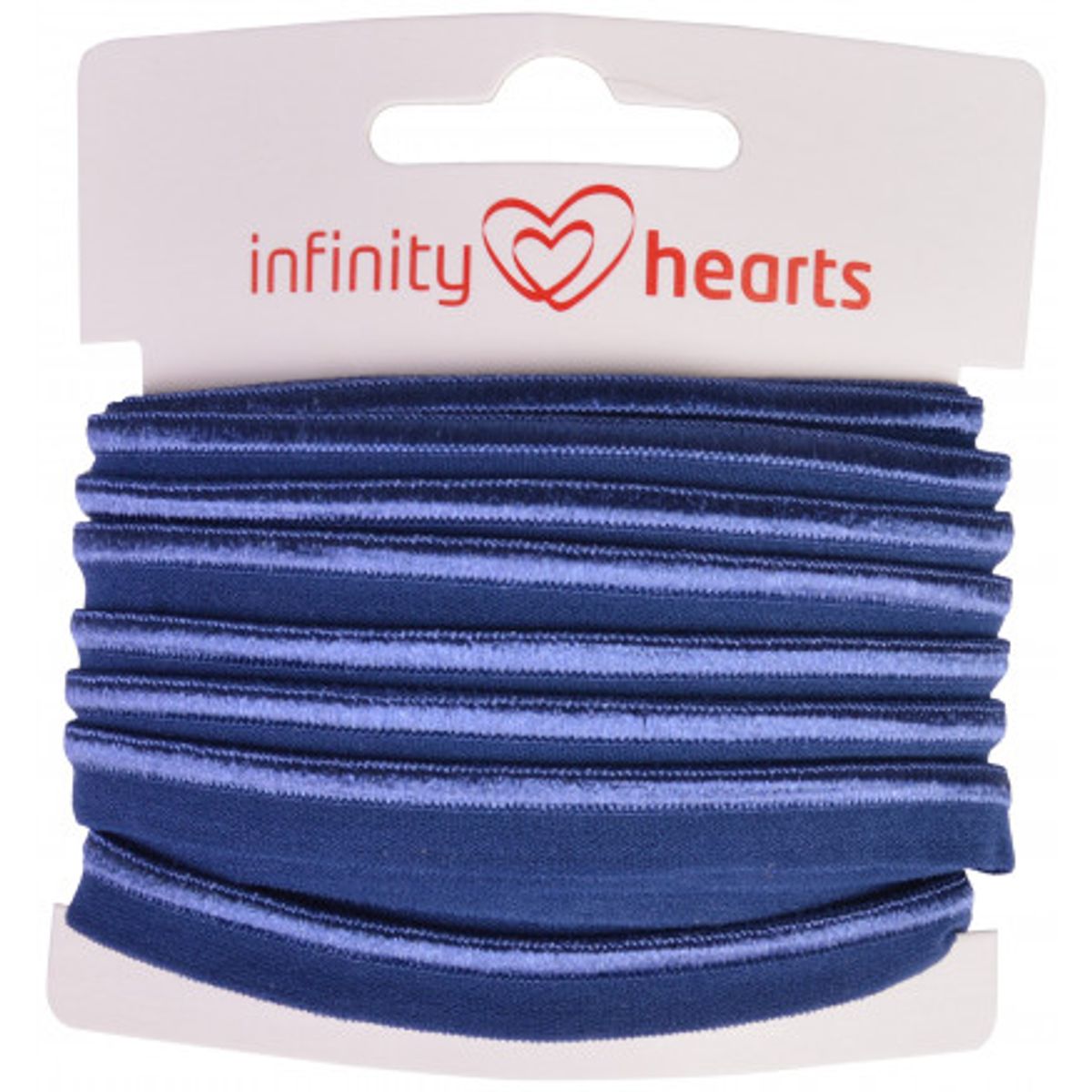 Infinity Hearts Pipingbånd Stretch 10mm 370 Marineblå - 5m