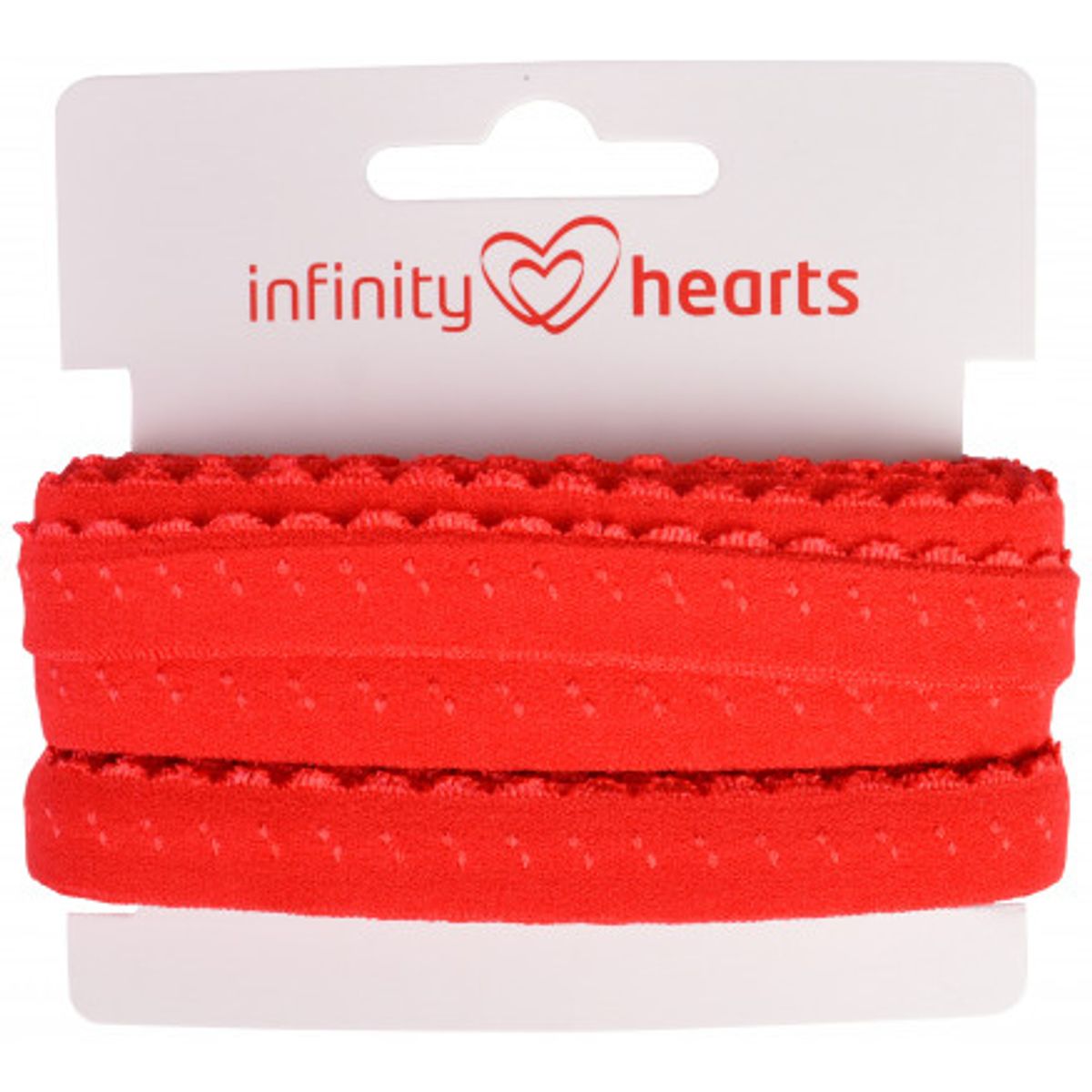 Infinity Hearts Foldeelastik Blonde 22/11mm 250 Rød - 5m