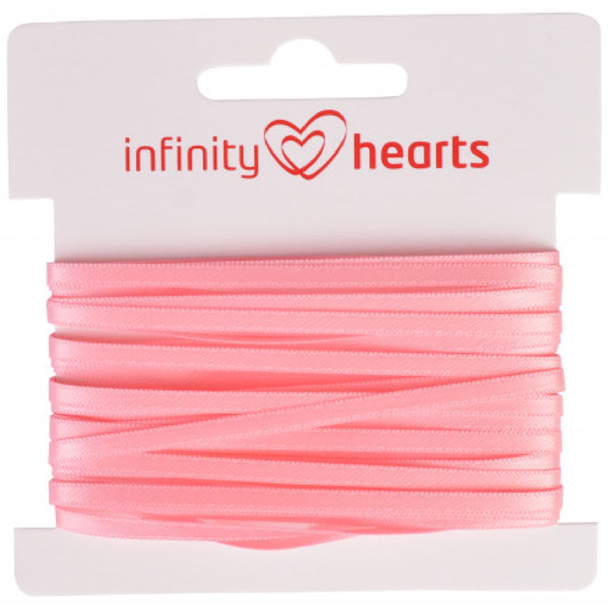 Infinity Hearts Satinbånd Dobbeltsidet 3mm 150 Lyserød - 5m