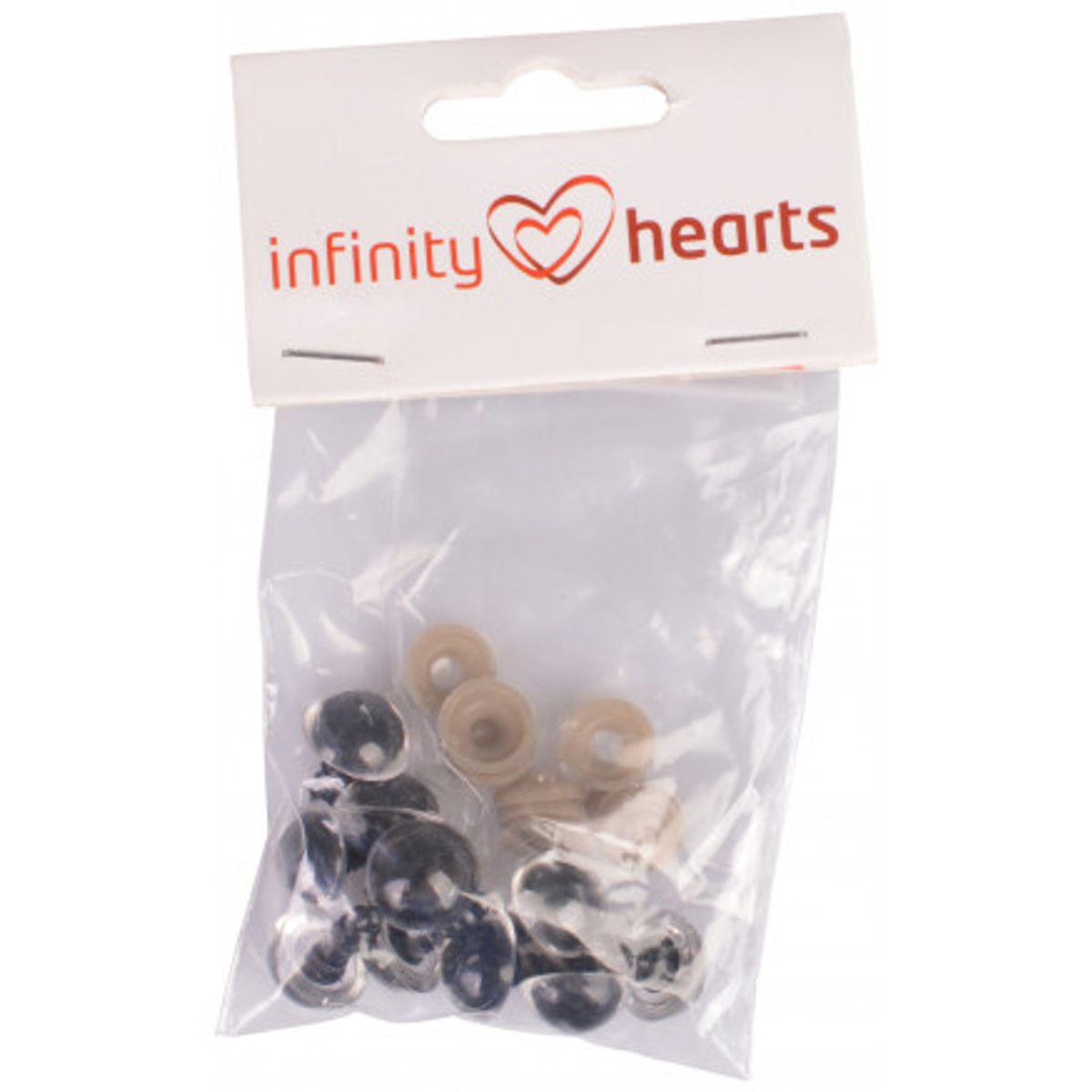 Infinity Hearts Sikkerhedsøjne/Amigurumi øjne Klar 14mm - 5 sæt