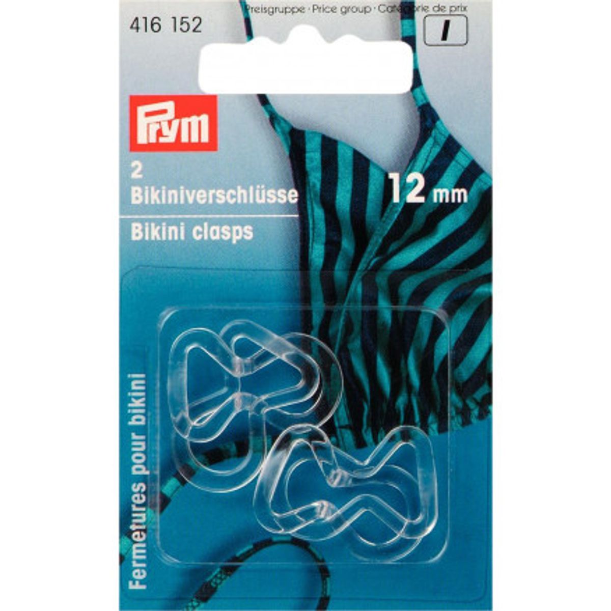 Prym Bikini hægter/Bikini lukninger Plastik Transparent 12mm - 2 sæt