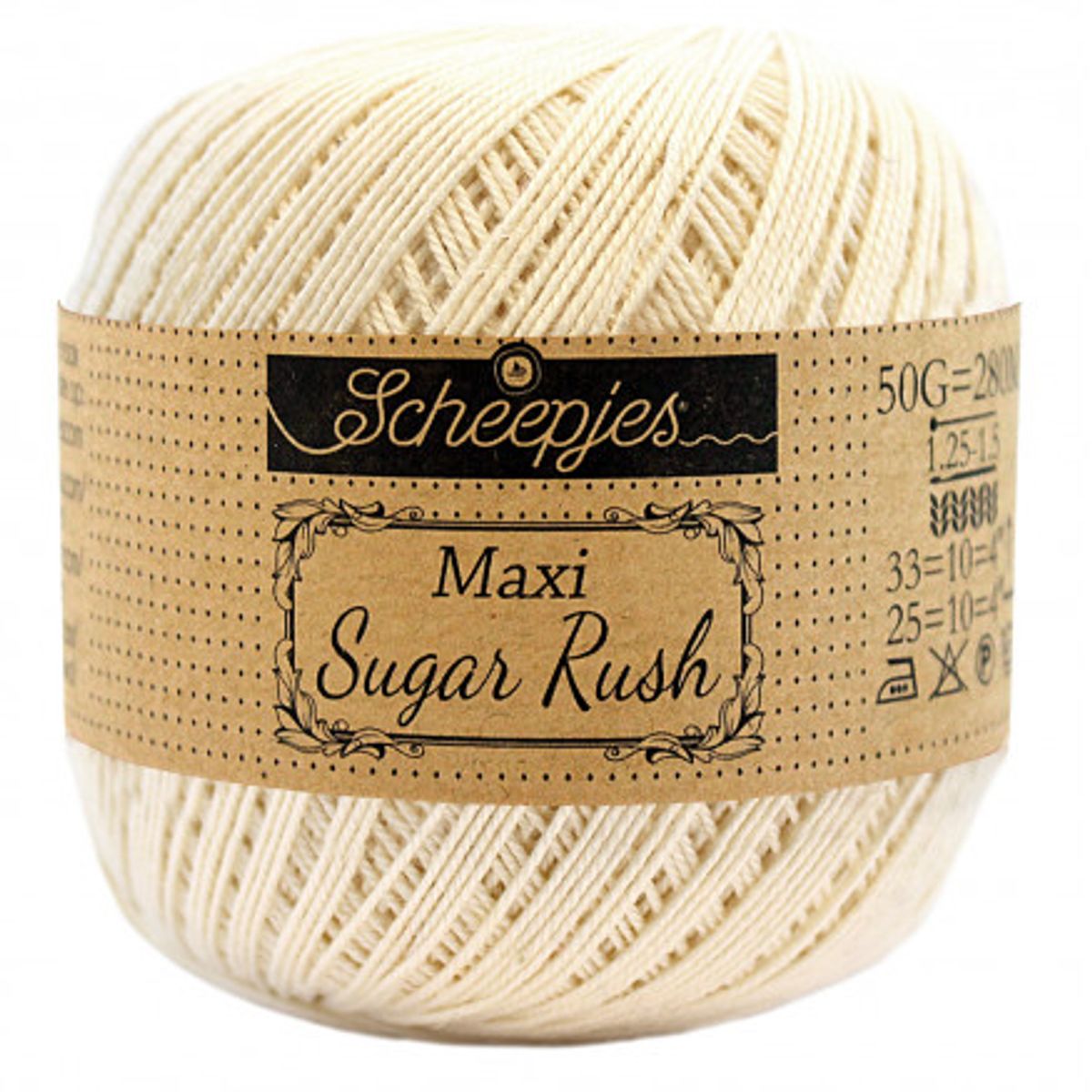 Scheepjes Maxi Sugar Rush Garn Unicolor 130 Old Lace