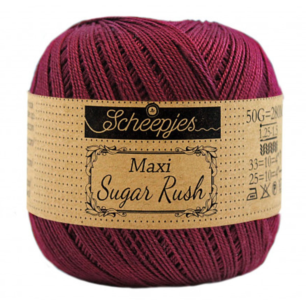 Scheepjes Maxi Sugar Rush Garn Unicolor 750 Bordeau