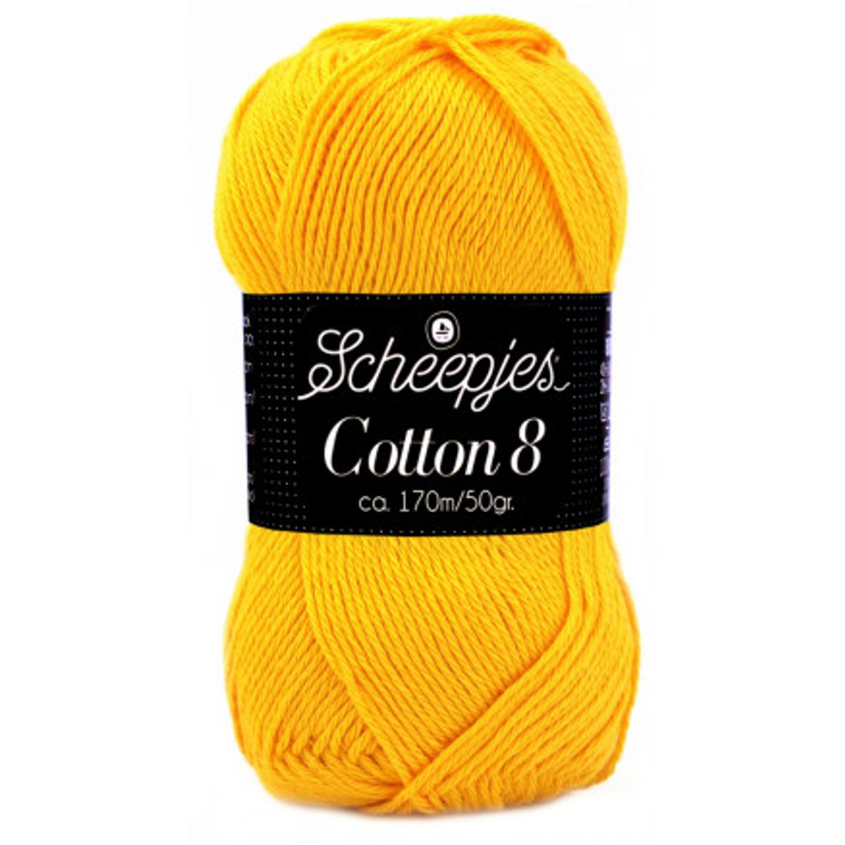 Scheepjes Cotton 8 Garn Unicolor 714 Mørk Gul