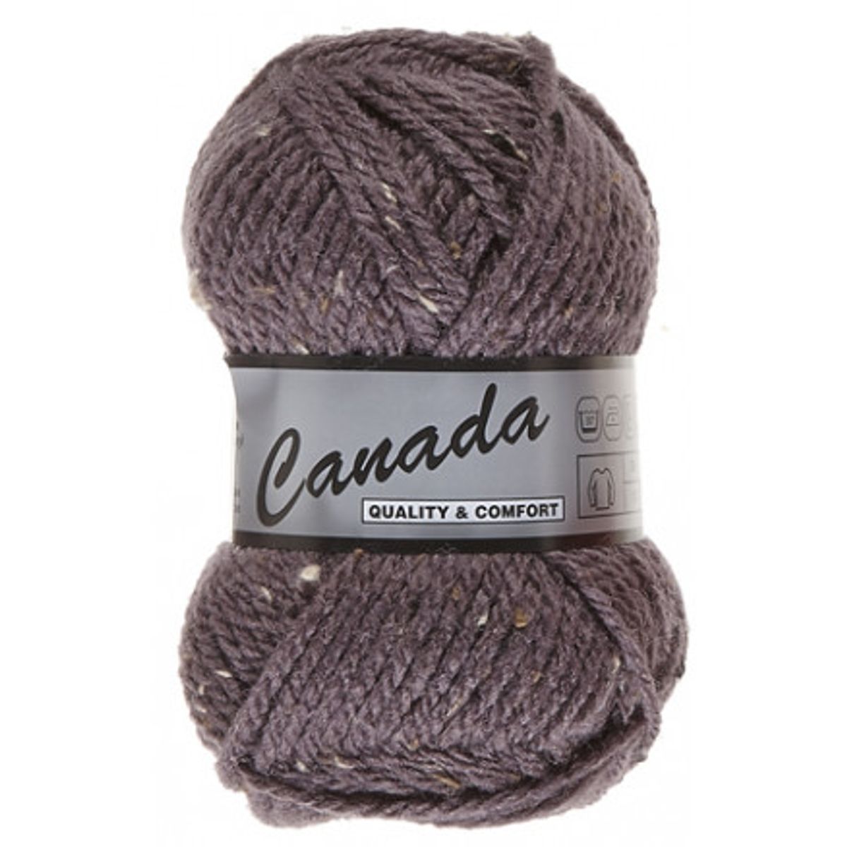 Lammy Canada Garn Mix 470 Mørk Lilla/Natur/Brun