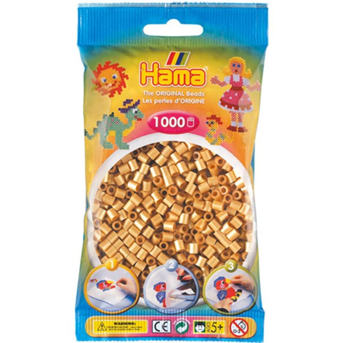 Hama perler midi 1000 stk - guld-61