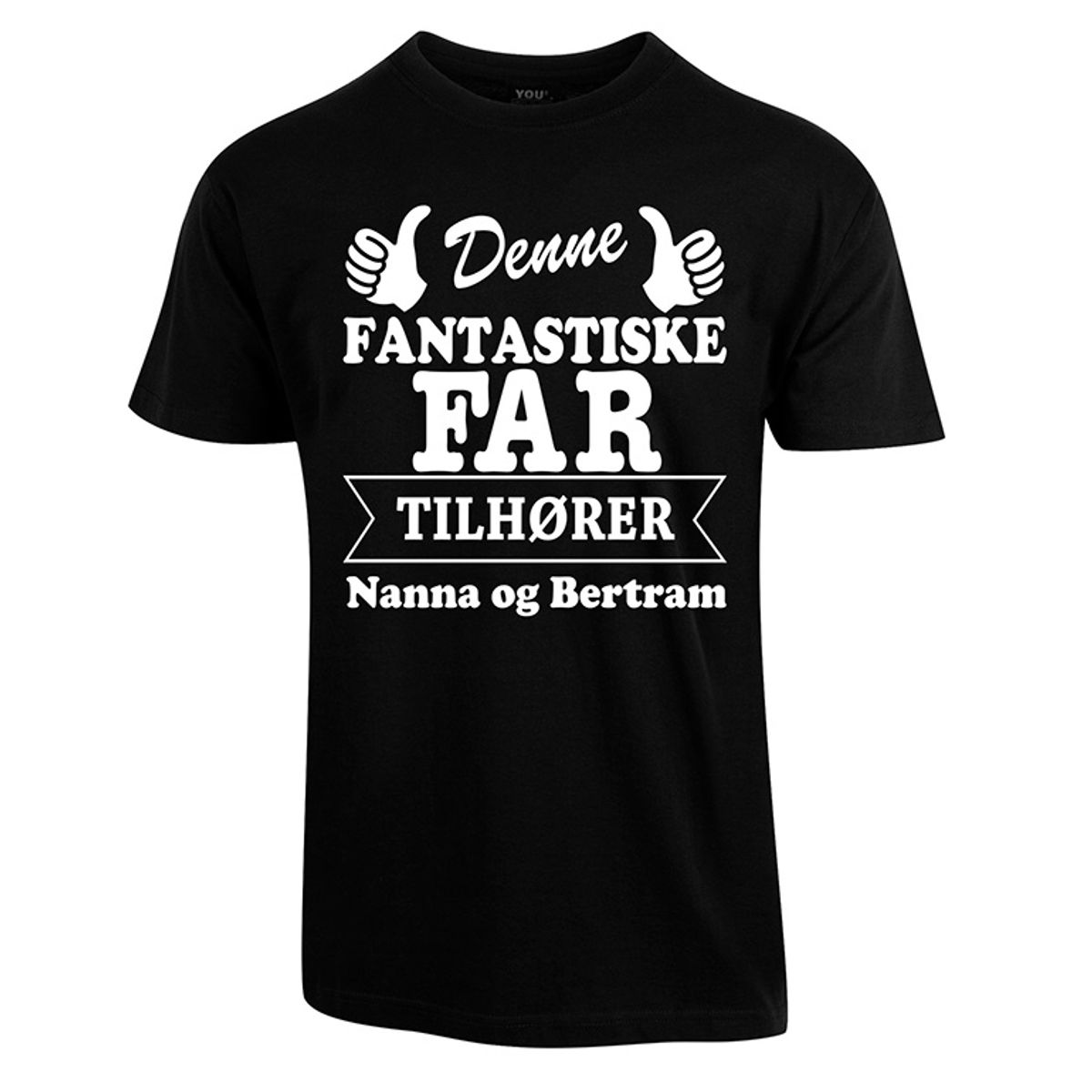 Far tilhører t-shirt med børnenes navne - Sort