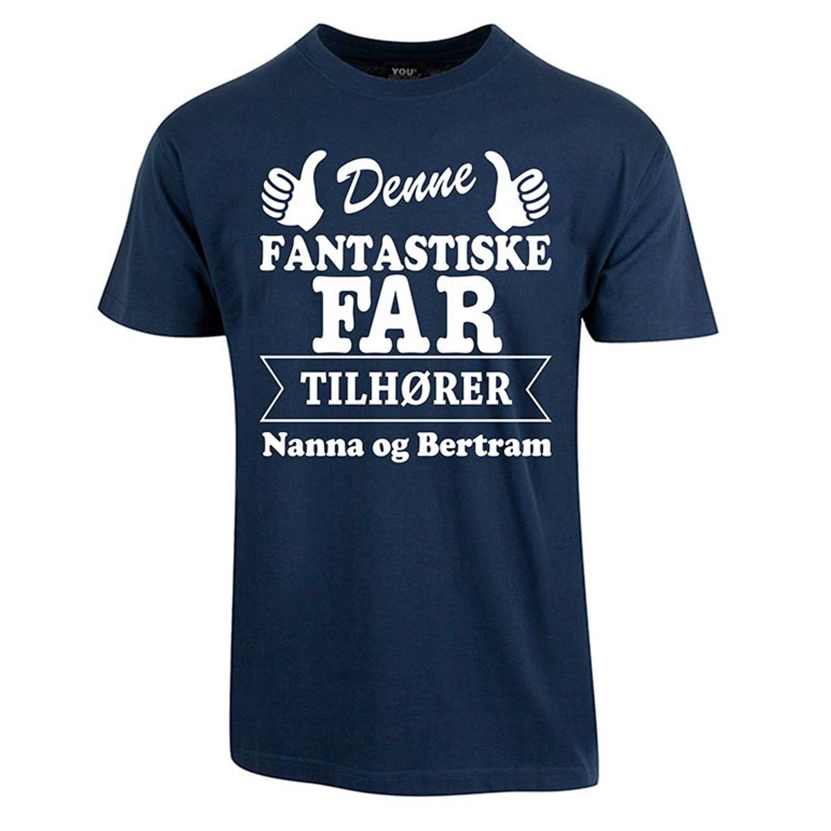 Far tilhører t-shirt med børnenes navne - Navy