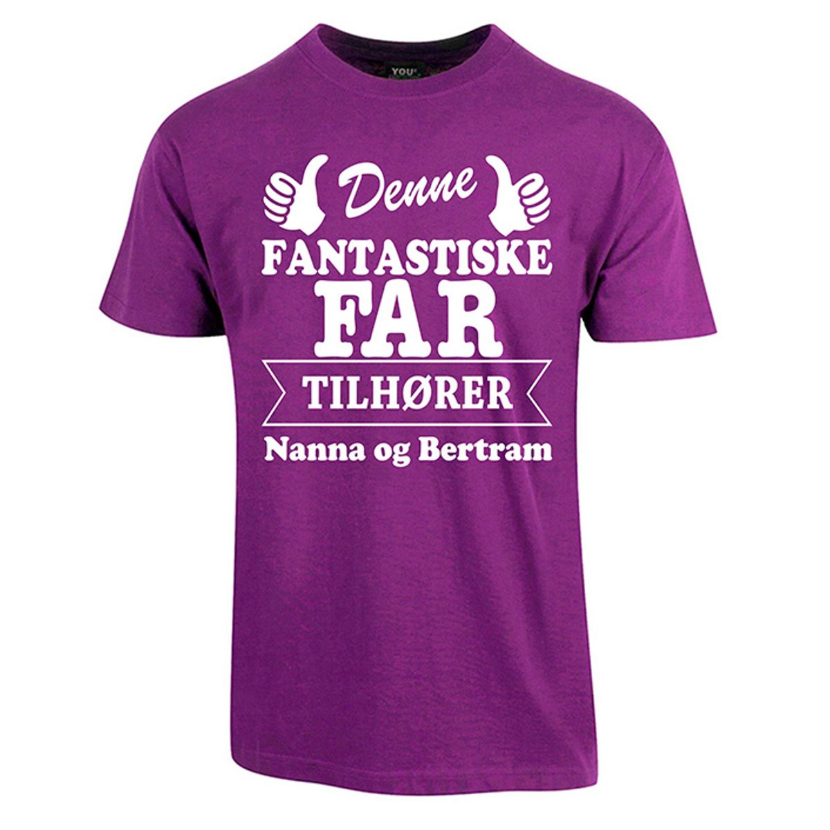 Far tilhører t-shirt med børnenes navne - Lilla