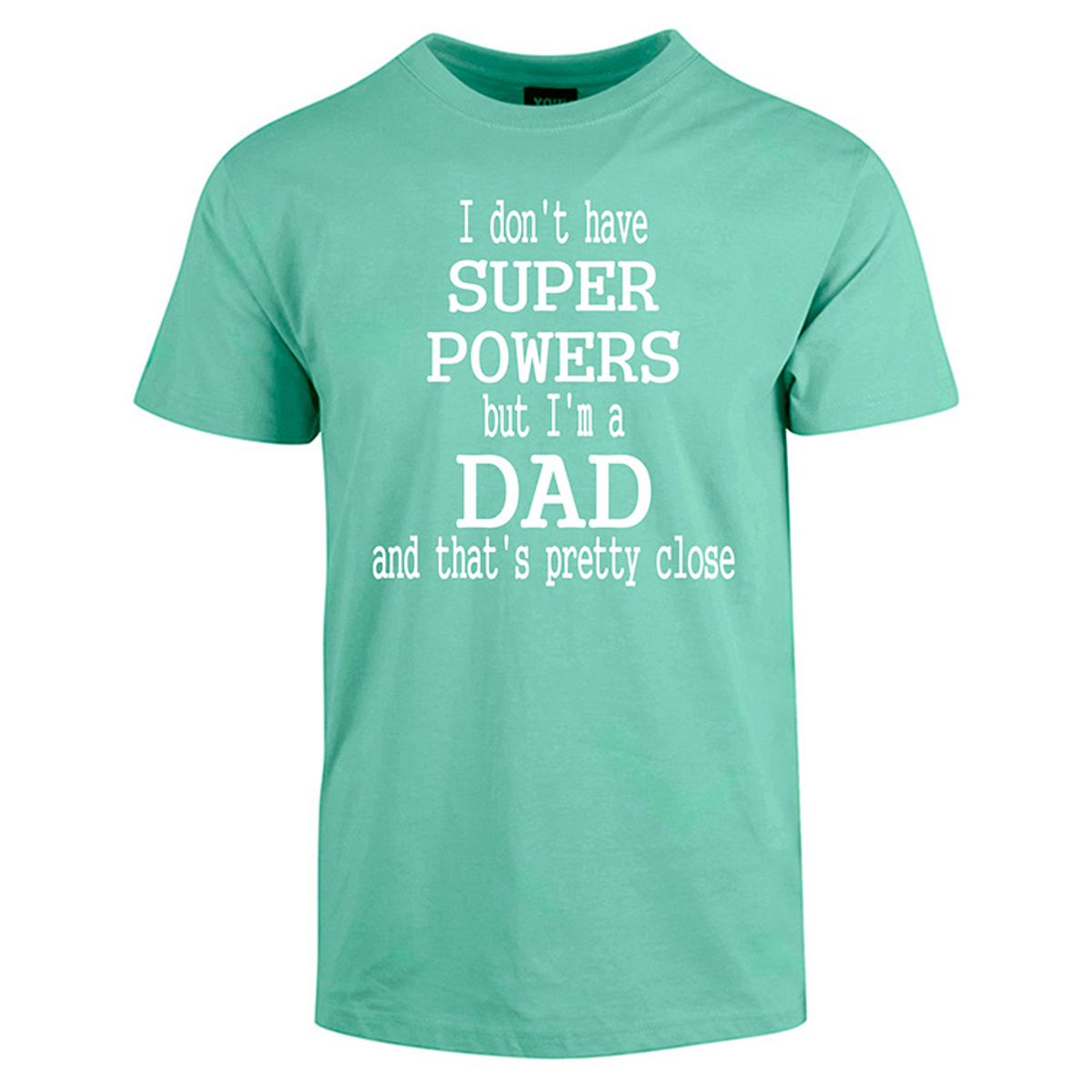 Super powers fars dag t-shirt - Mintgrøn