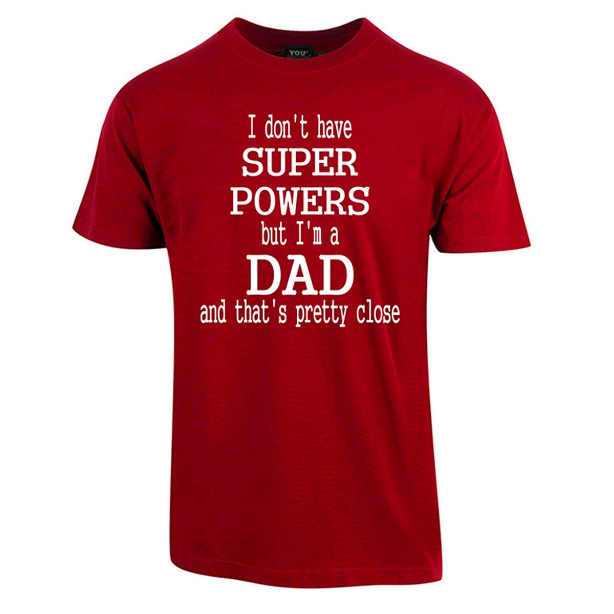 Super powers fars dag t-shirt - Vinrød