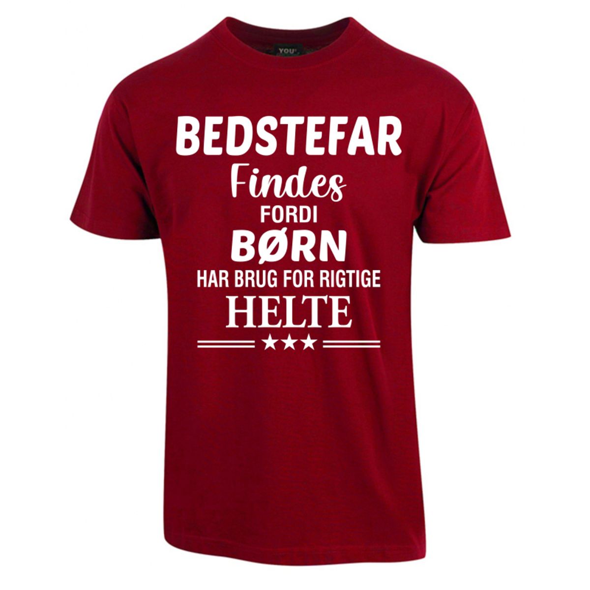 Bedstefar findes fars dag t-shirt - Vinrød