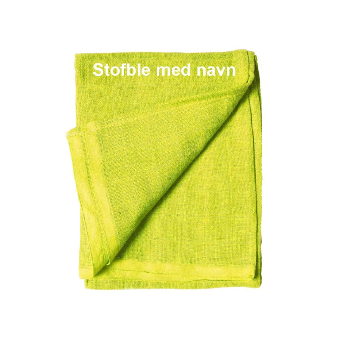 Limegrøn stofble med navn fra Pippi 70 x 70 cm.