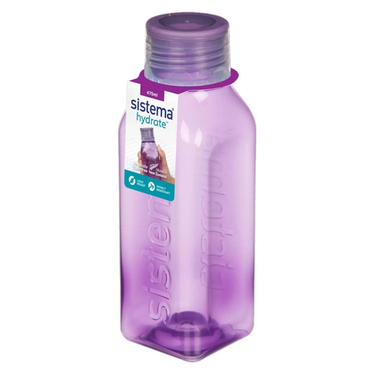 Sistema Square drikkedunk 475 ml - Misty Purple