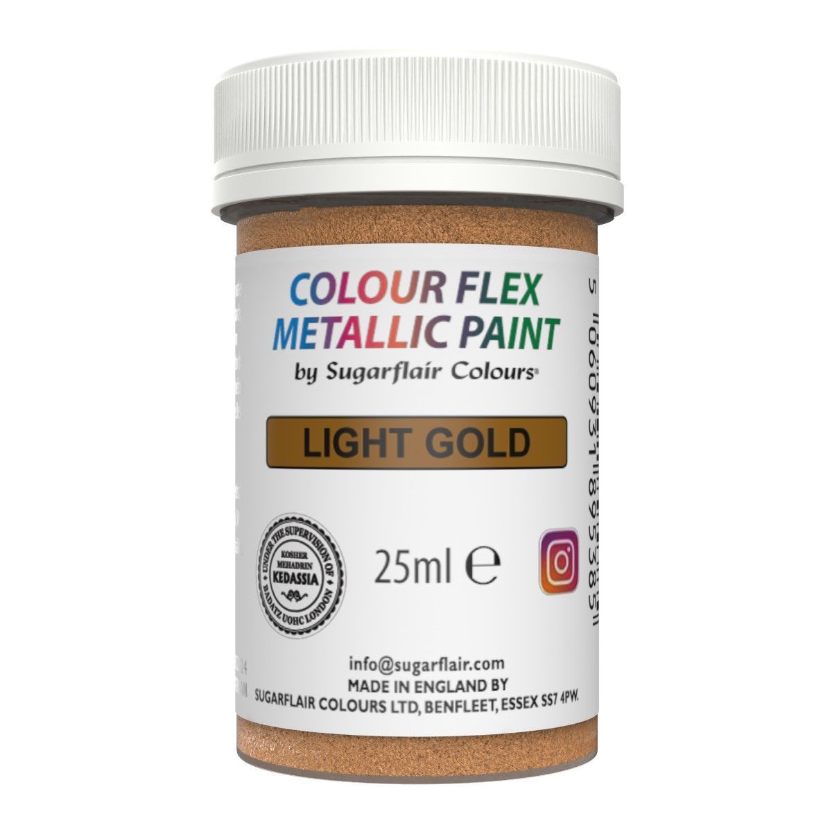 Sugarflair, Light Gold Metallic Mat Paint - 25g