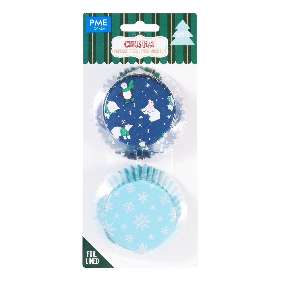 PME - Christmas "Snow Much Fun" Muffinsforme Metalfolie, 60 stk.