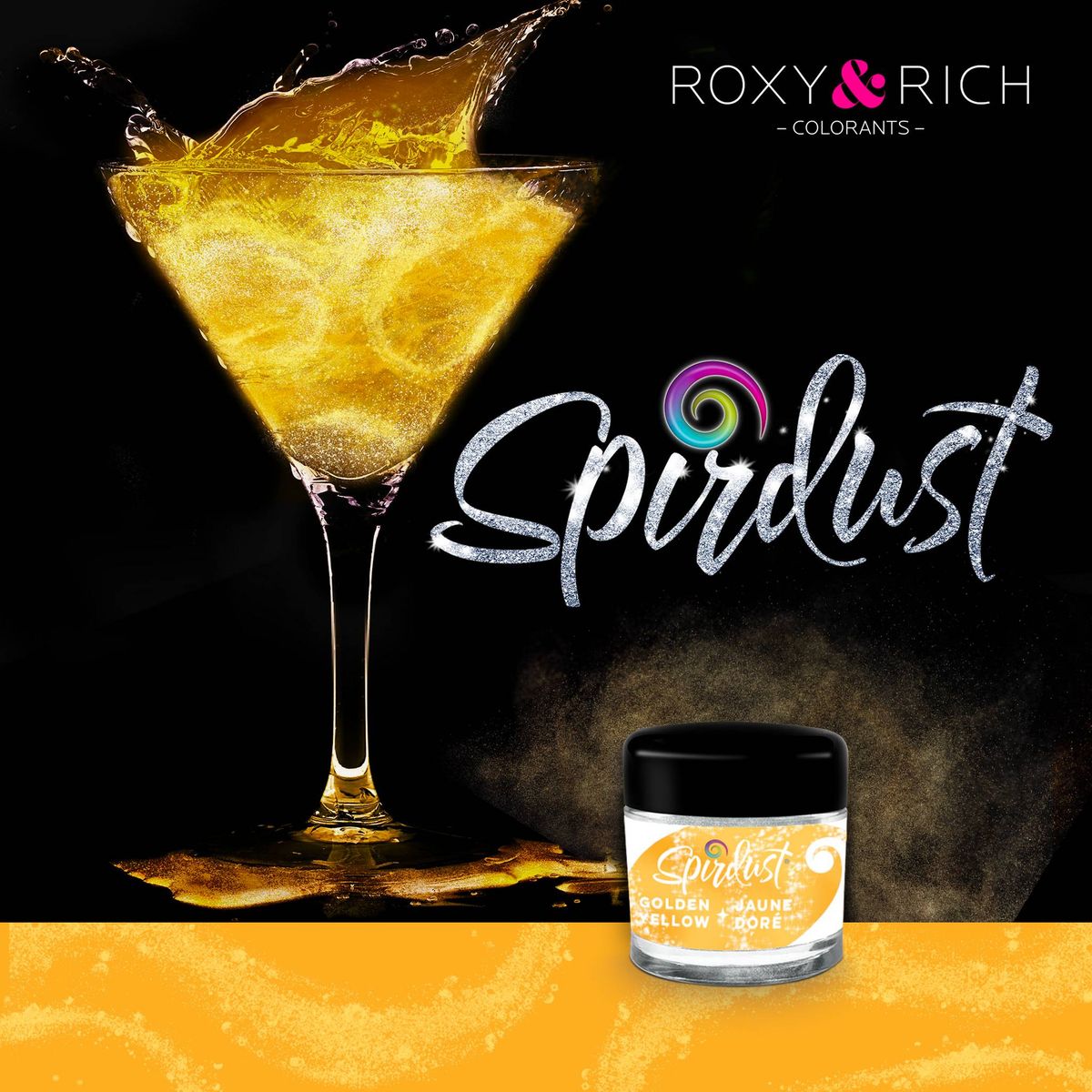 Roxy & Rich - Spirdust Golden Yellow, 1,5g