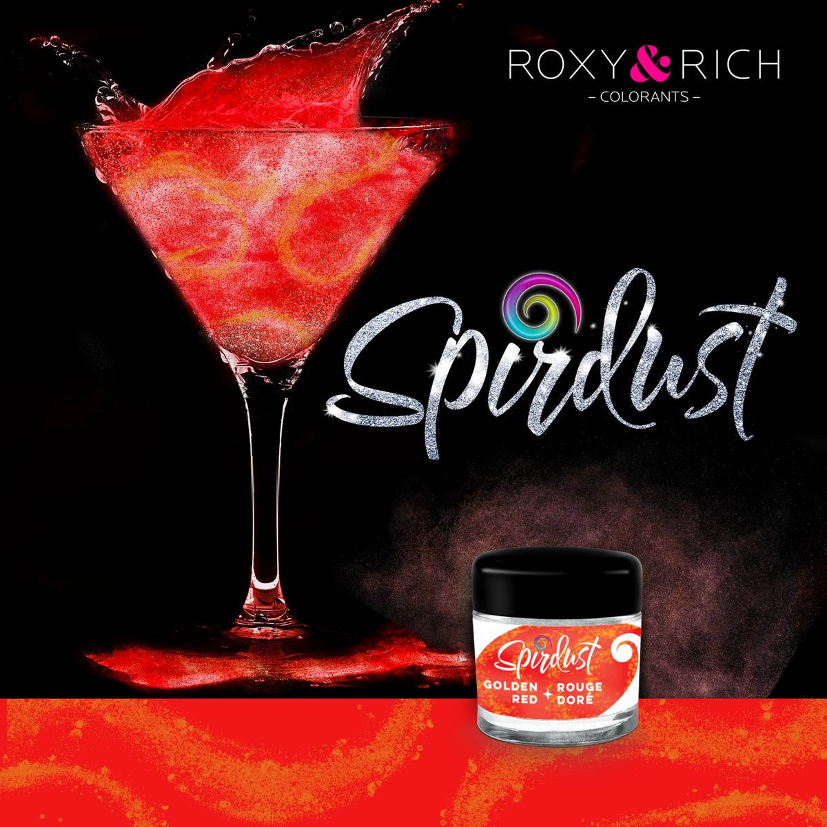 Roxy & Rich - Spirdust Golden Red, 1,5g