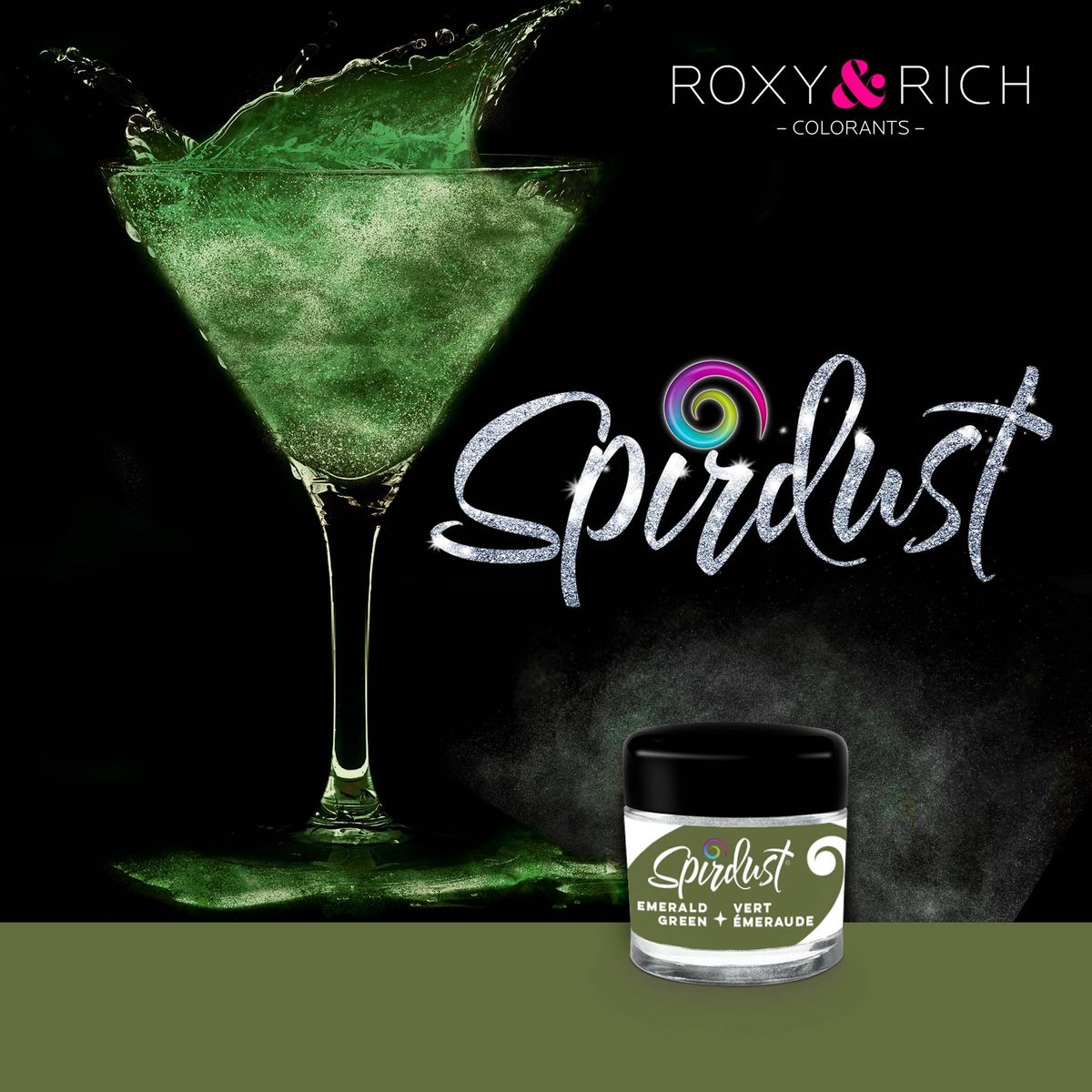 Roxy & Rich - Spirdust Green Emerald, 1,5g