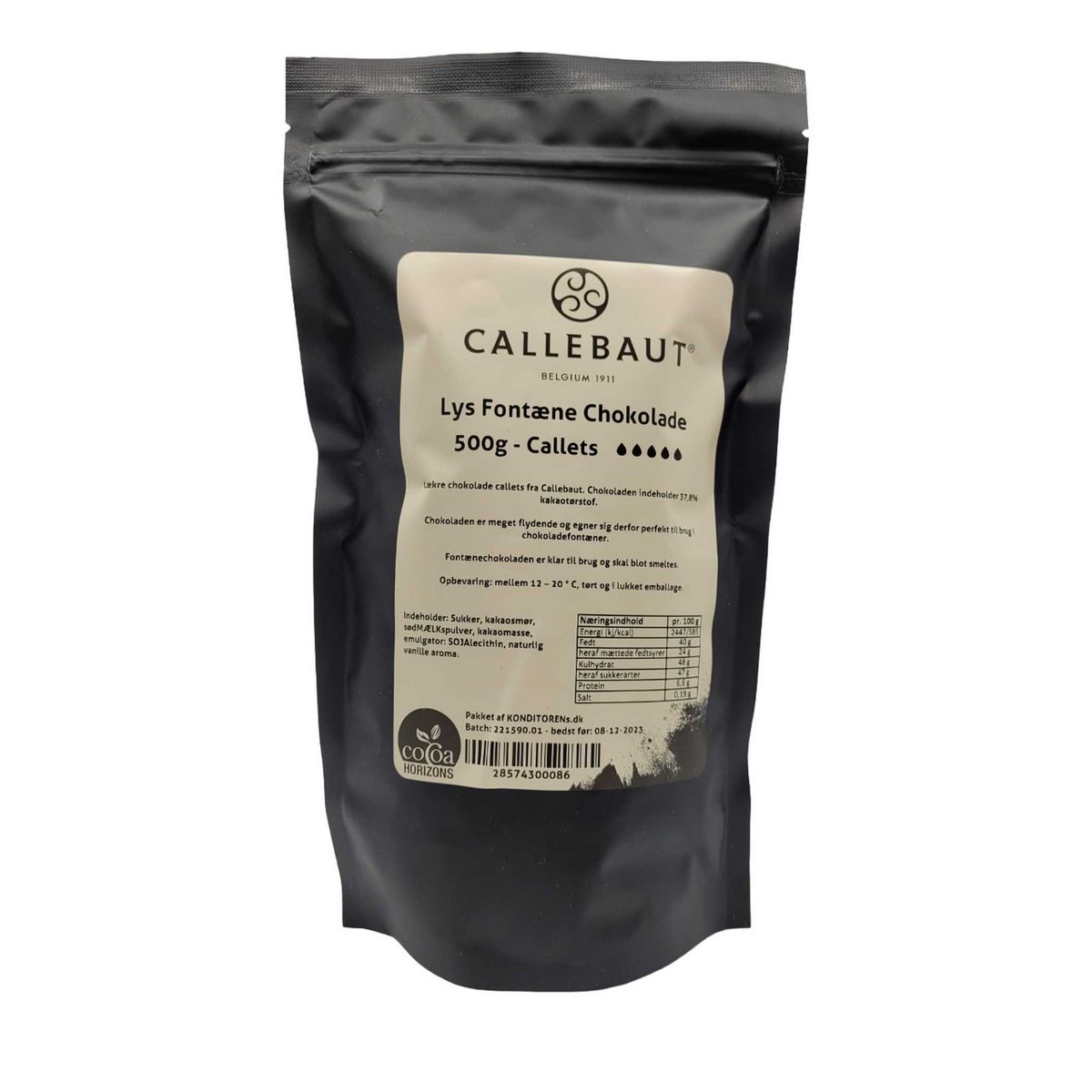 Callebaut - Fontæne Chokolade Mælk, 500g