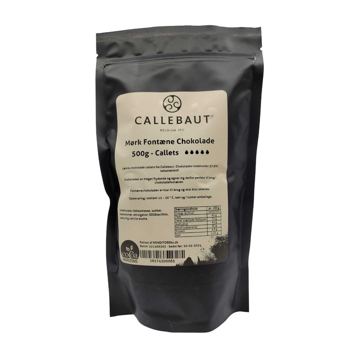 Callebaut - Fontæne Chokolade Mørk, 500g