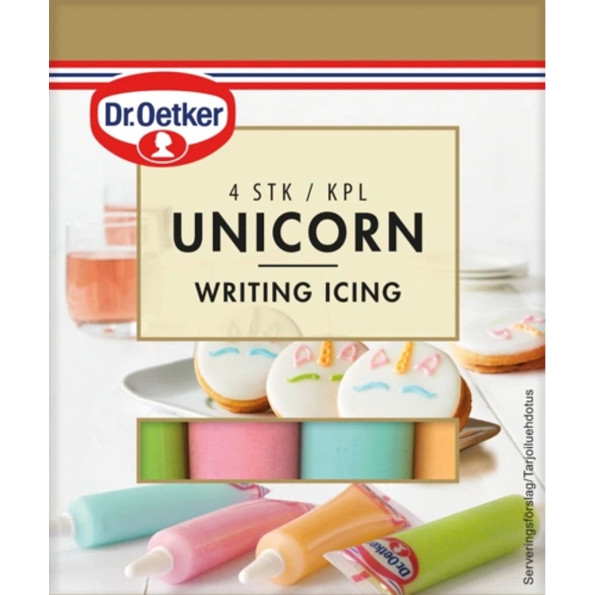 Dr. Oetker - Dekorationsglasur Unicorn, 4 stk.