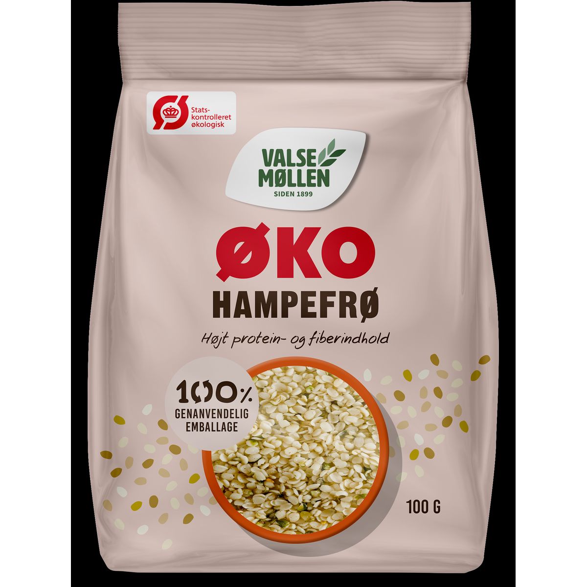 Økologiske hampefrø 90 g - Valsemøllen