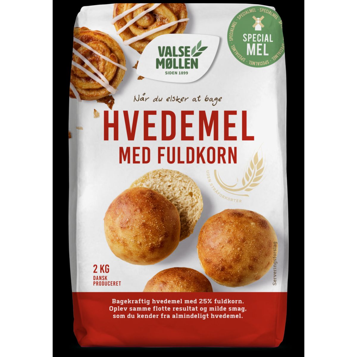 Hvedemel med fuldkorn 2 kg - Valsemøllen