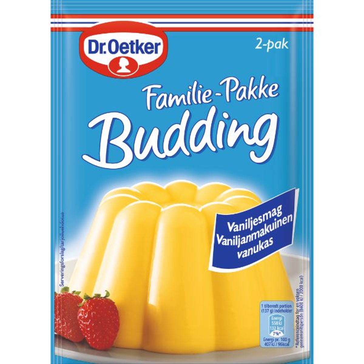 Budding Vaniljesmag Familliepakke 2x80 g - Dr. Oetker