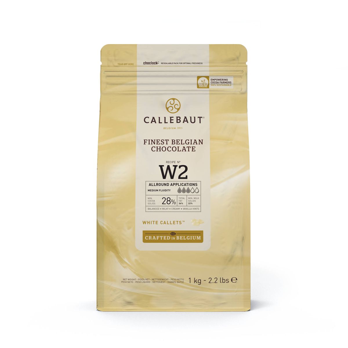 Callebaut Chokolade Callets W2 hvid 28% - 1 kg