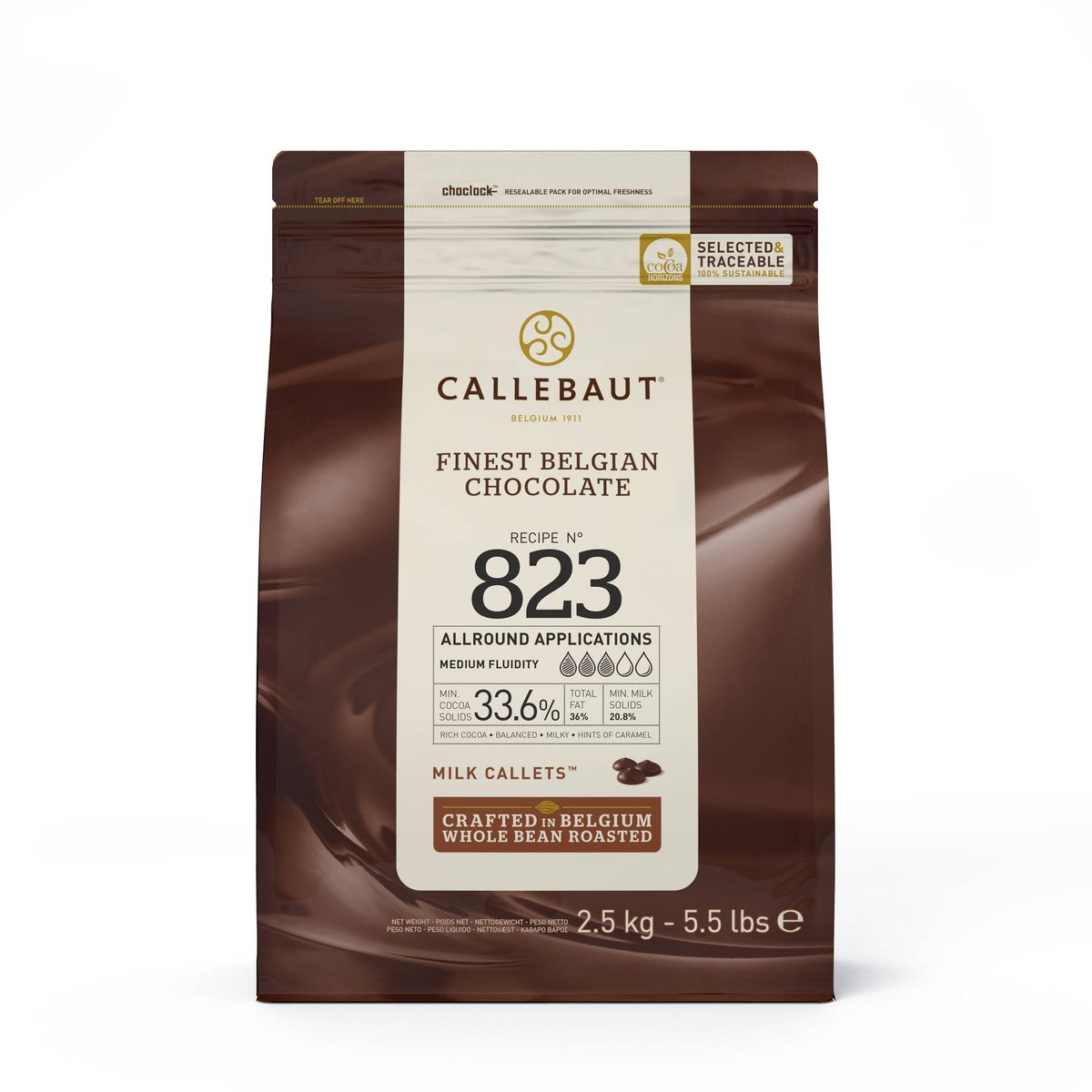 Callebaut Chokolade Callets lys 823 33,6% - 2,5 kg