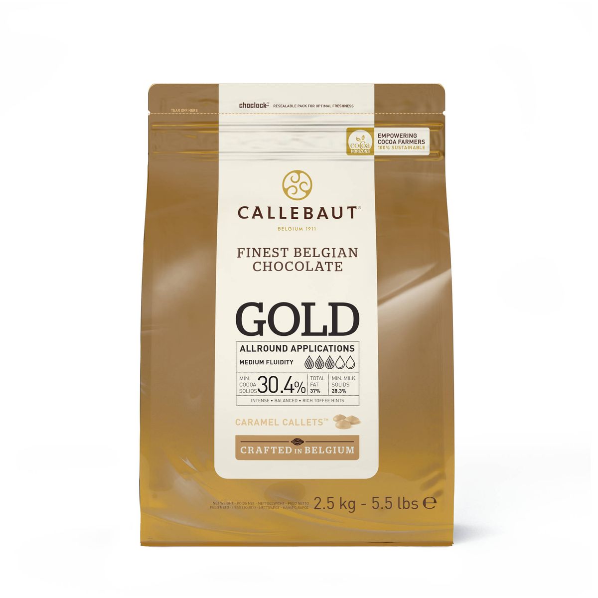 Callebaut Chokolade Callets Gold 30,4% - 2,5 kg