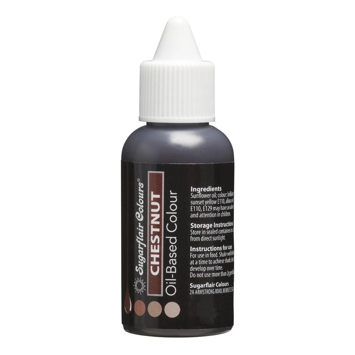 Sugarflair Oil Based Colour - Chestnut 30 ml