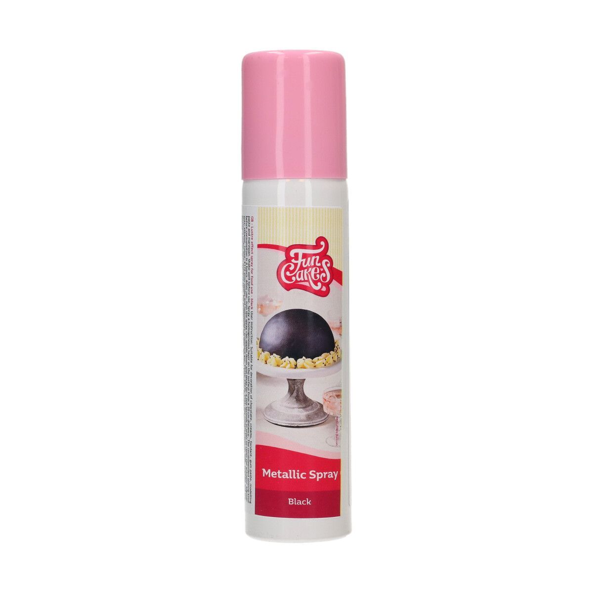 Metallisk spray sort 100 ml - FunCakes