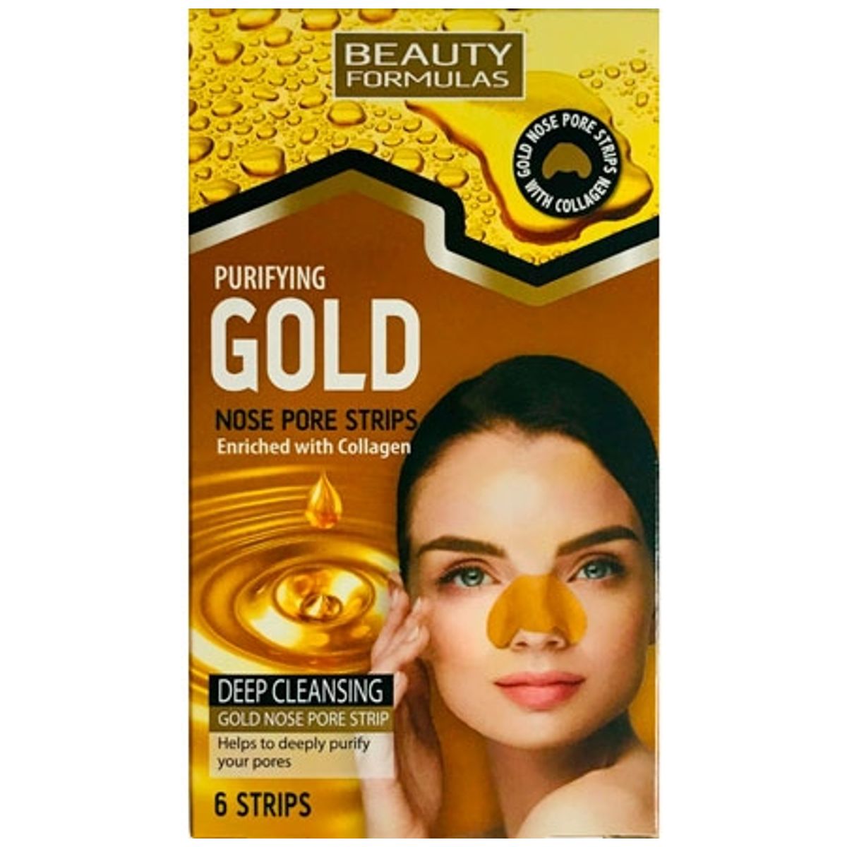 Beauty Formulas Gold Nose Strips - 6 stk