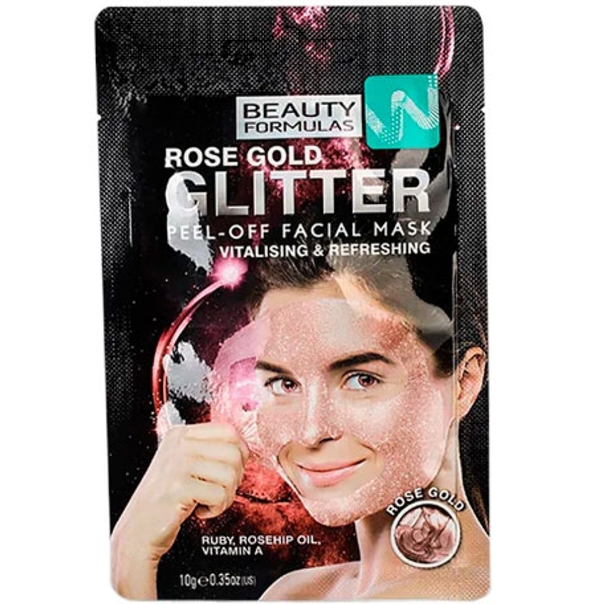 Beauty Formulas Rose Gold Glitter Ansigtsmaske