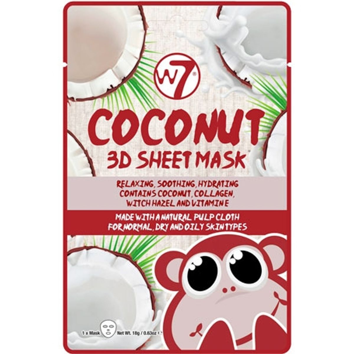 W7 3D Coconut Sheet Maske