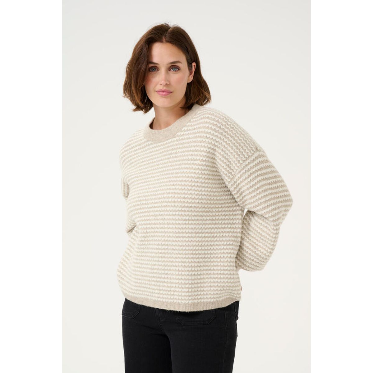 Pullover - Strik - KAellery - Grey/Chalk - Kaffe