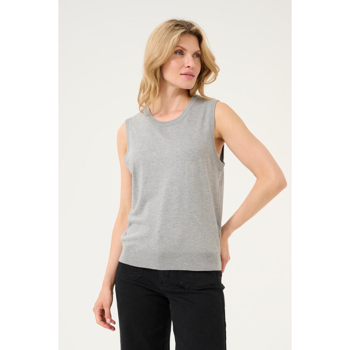 Vest - Strik - KAlizza - Grey Melange - Kaffe