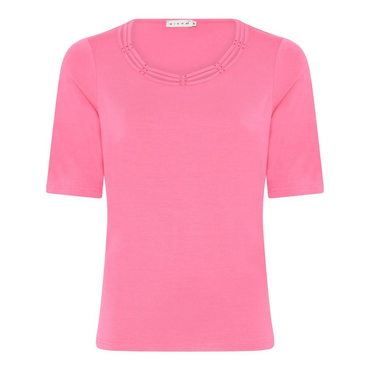 T-shirt - Basic Viscose Rhinsten - Pink - Micha