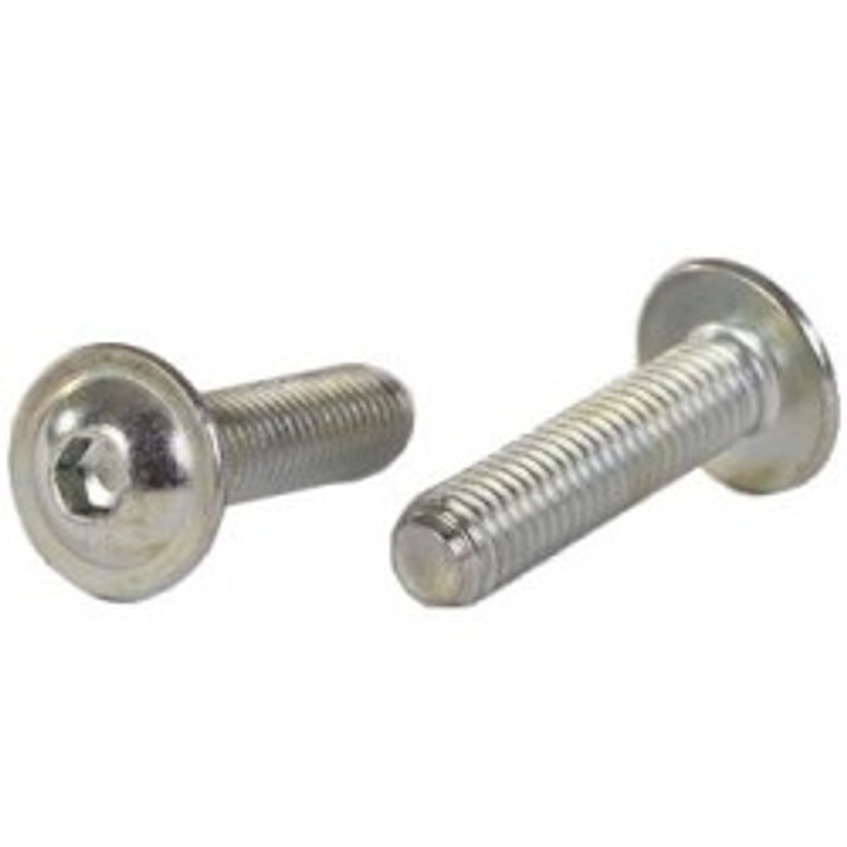 Buttonhead skrue m/ flange - M4 Fuldgevind - [ISO 7380-2] - El-galvaniseret