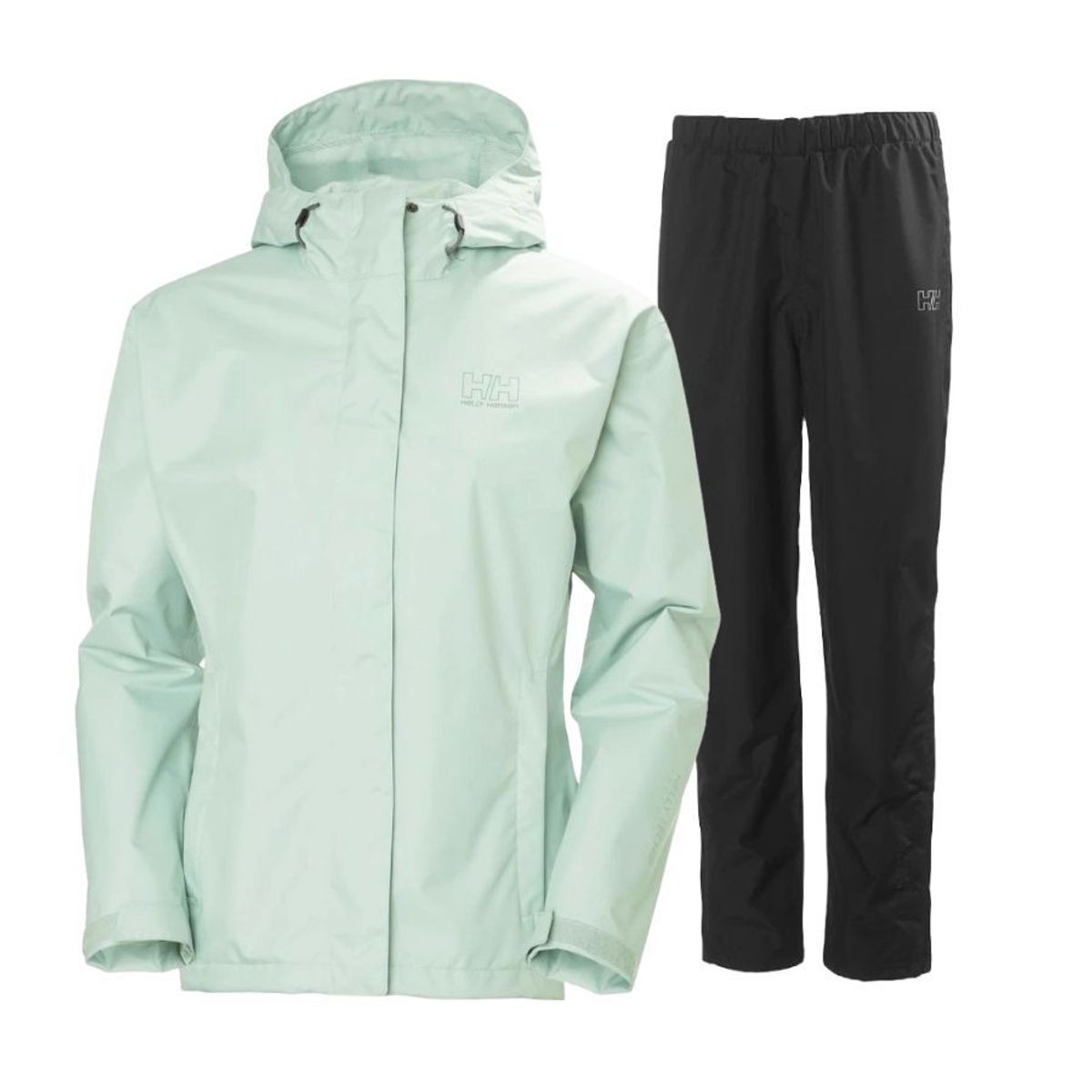 Helly Hansen Seven J regnsæt, dame, lysegrøn/sort