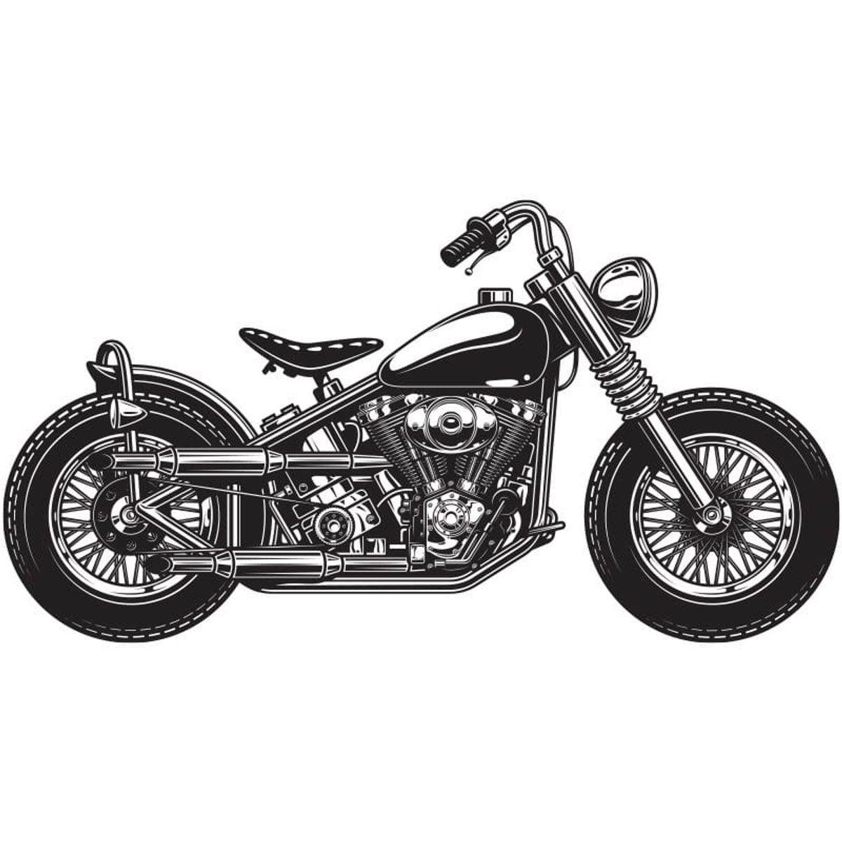 Motorcykel wallsticker. 33x59cm. Sort.