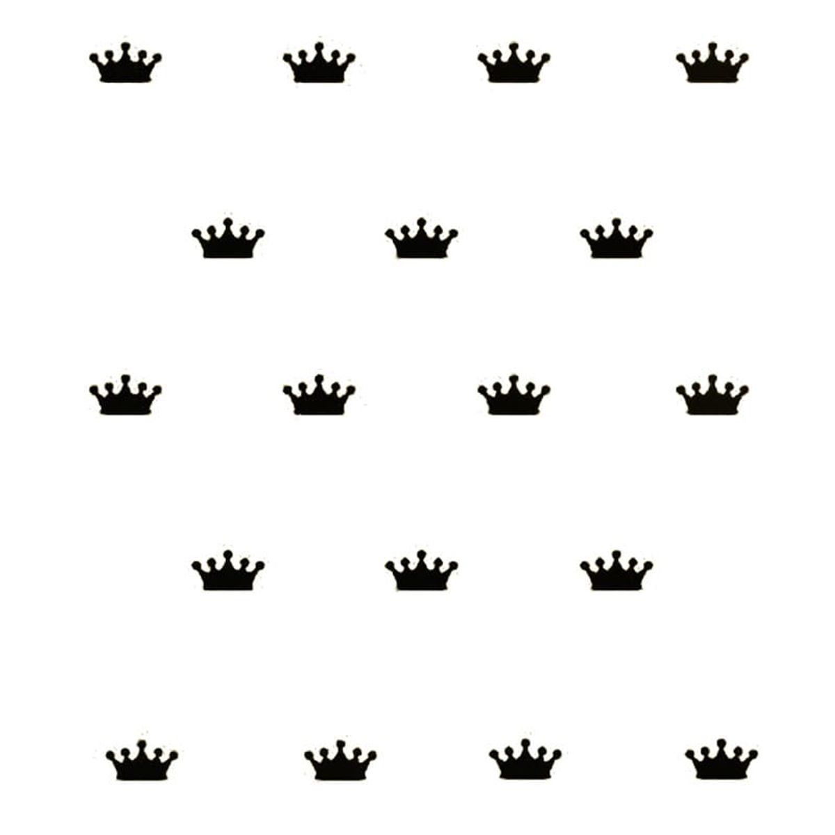 Royal wallsticker med kongekroner / prinsessekroner. 18 stk. Sort