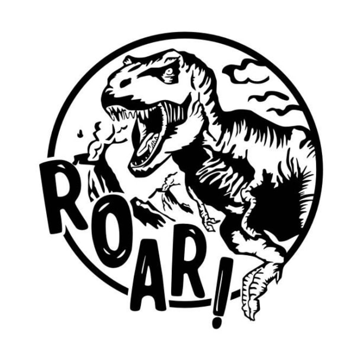 ROAR! Dinosaurus wallsticker. På vej ind på værelset. 58x61cm.