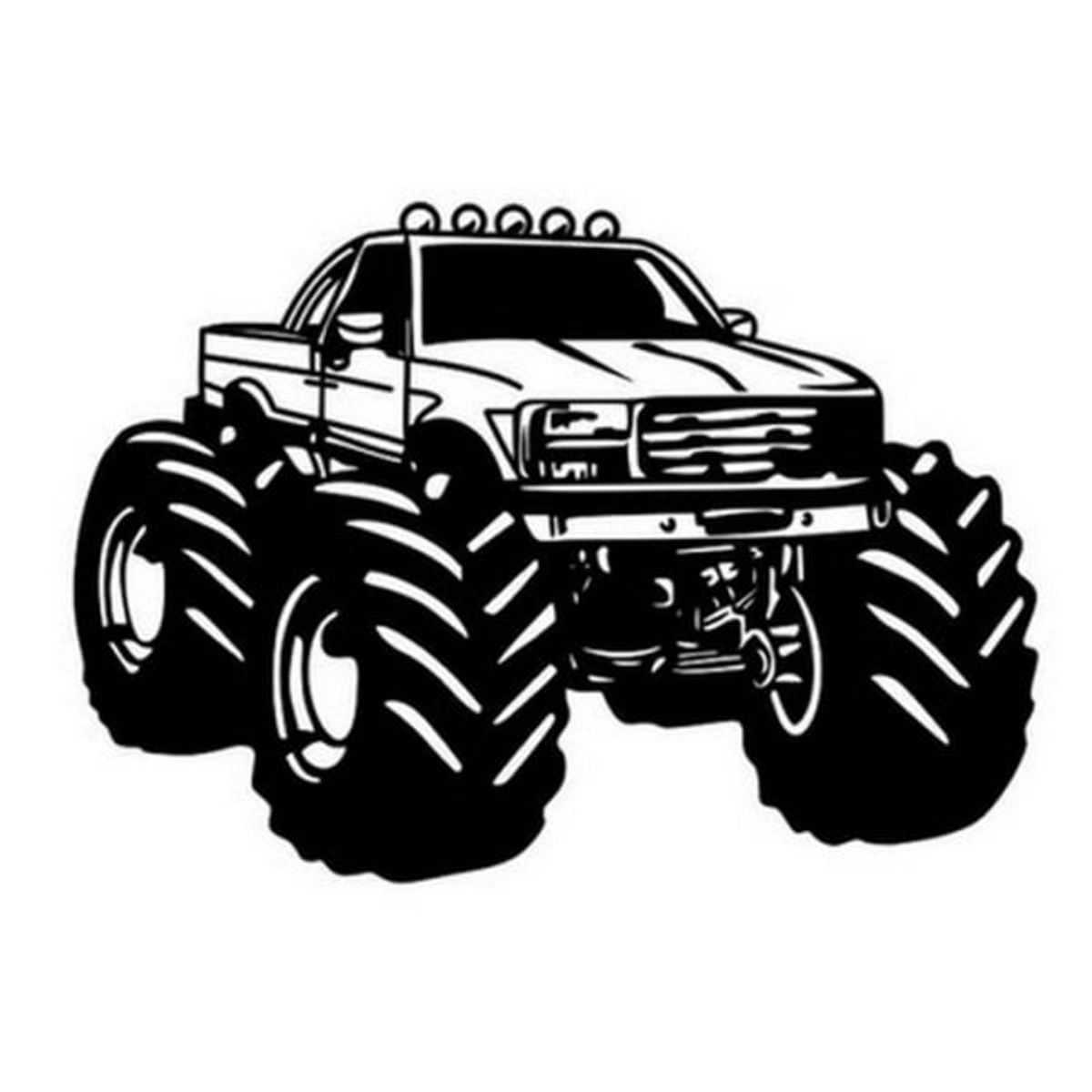 Monstertruck wallsticker. Monstertruck med MEGA hjul. 58x82cm