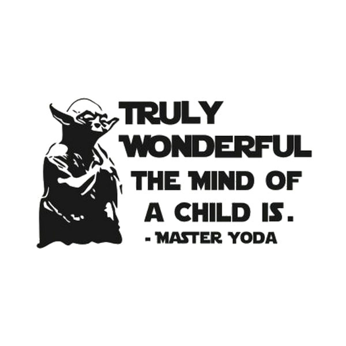 Master Yoda citat. Sej Star Wars wallsticker. Sort/Hvid.