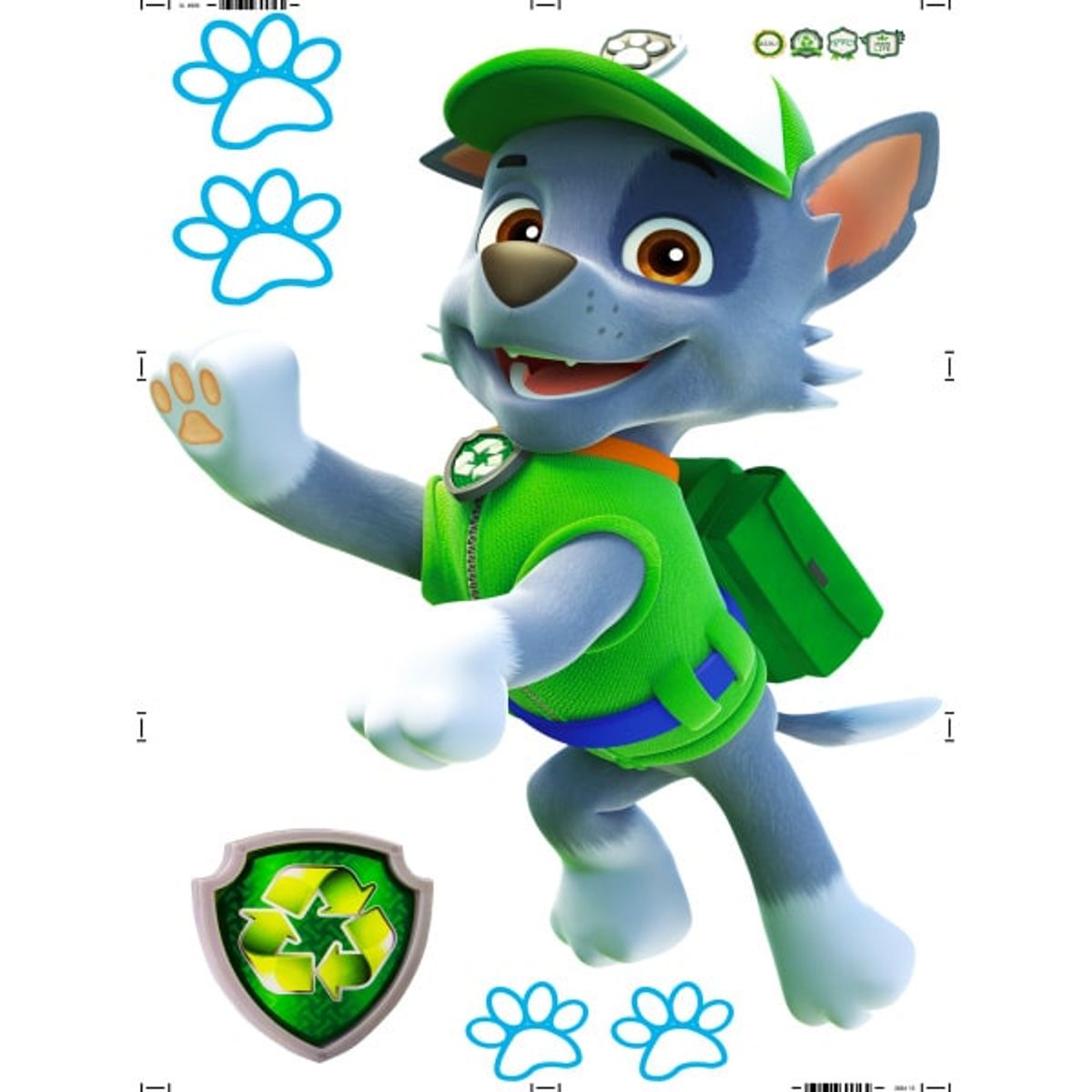 Paw Patrol wallsticker. Rocky. 90x60cm.