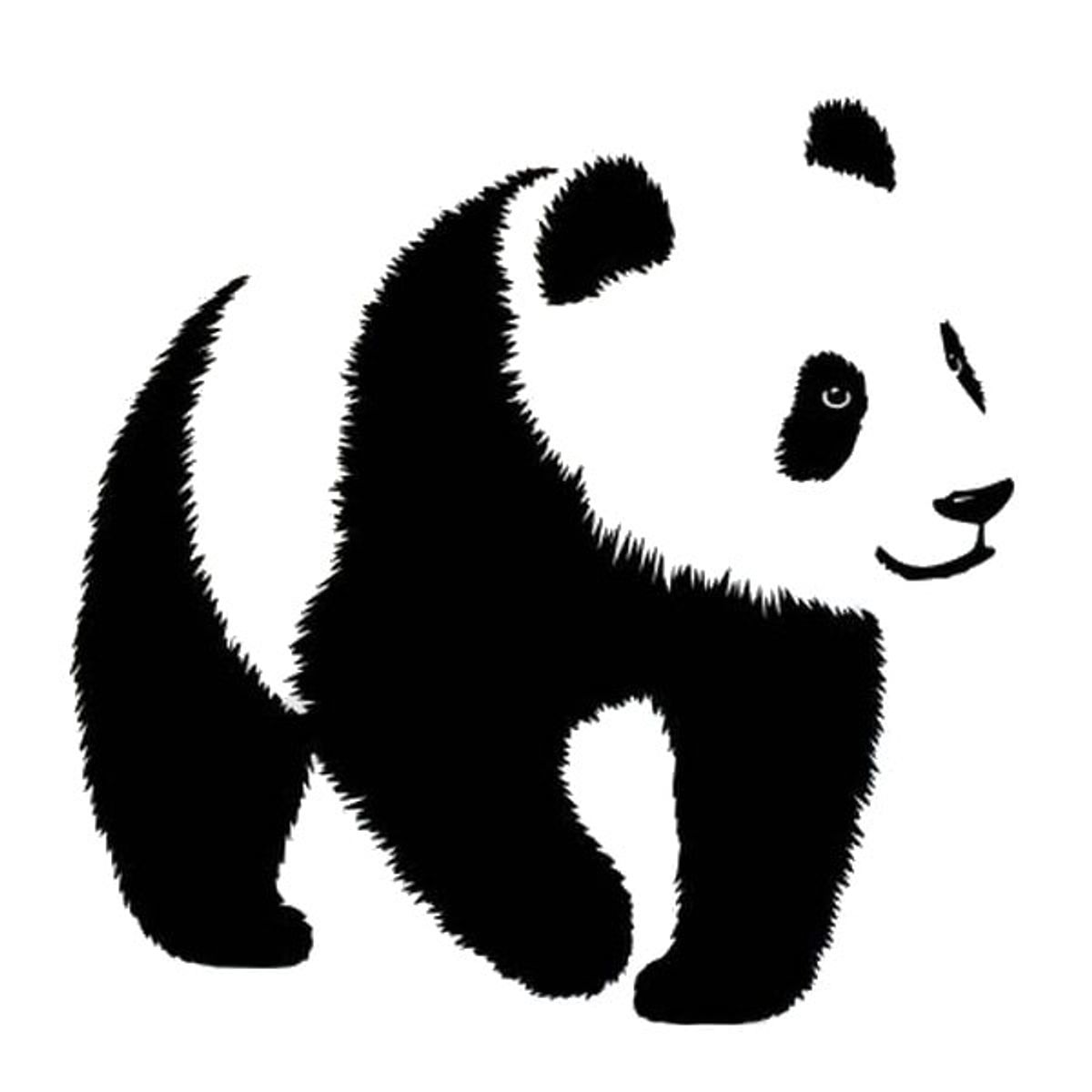 Sød Panda wallsticker med en stor panda. Sort/Hvid. 50x55cm